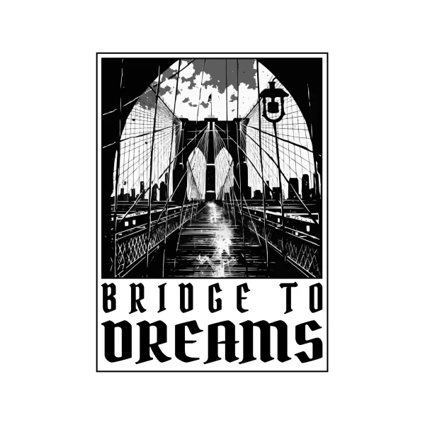 Brooklyn Bridge in black and white design