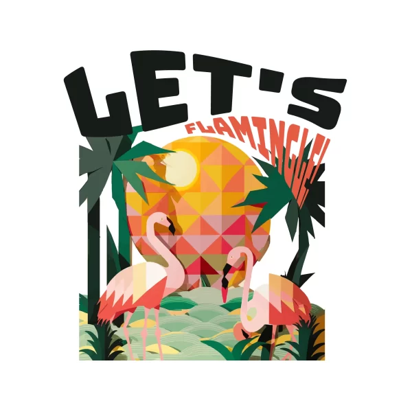 Flamingo beach designed with geometry design