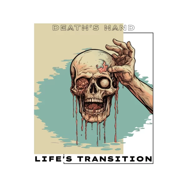 Skull spilling blood with its damaged eyes design