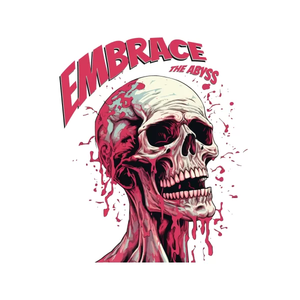 skull looking at the horizon while spreading blood design