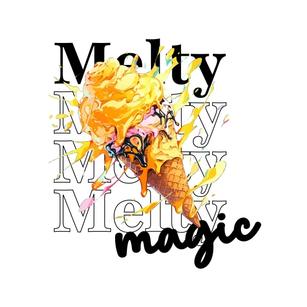 Ice cream melting with "magic" phrase design