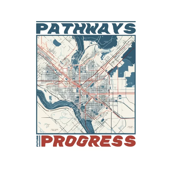 Map of the city with the streets and traffic routes design