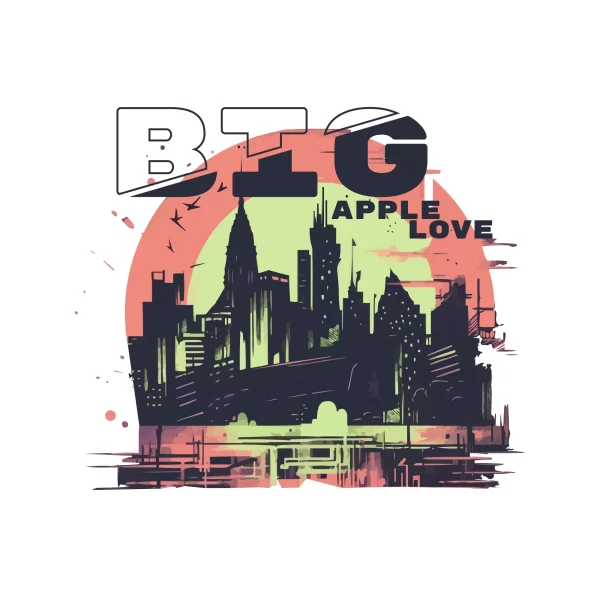 Silhouette of a city in black accompanied by vibrant colors design