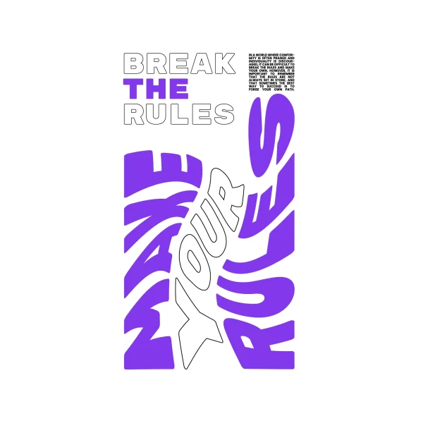 Distorted phrase with curves design