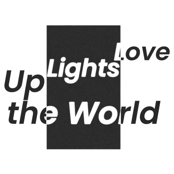 Black color with shining white letters on black background design