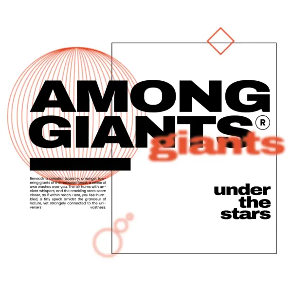 Camping with ornaments in orange blur design