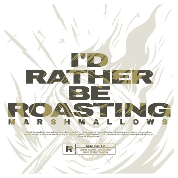 Camping with the silhouette of a bonfire design