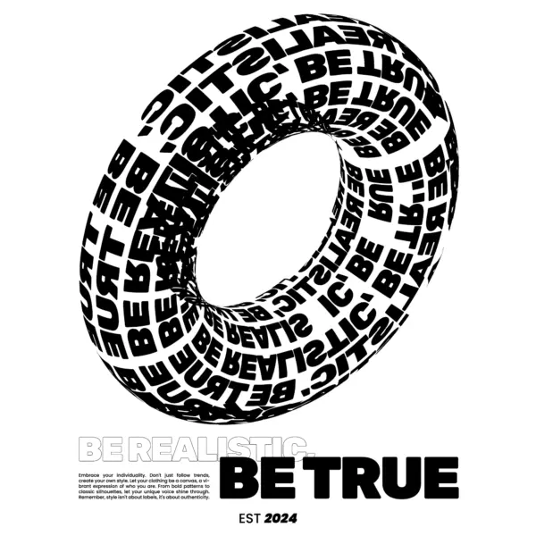 Cylinder shaped phrase in 3d in black and white design