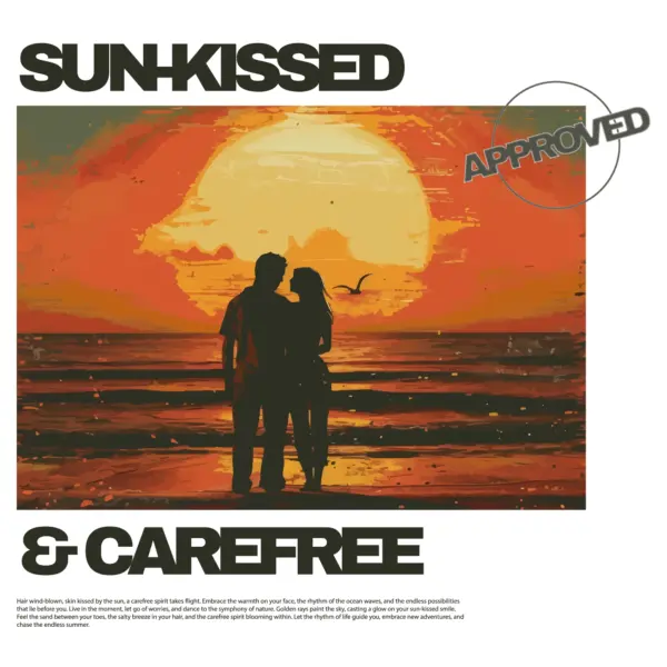 Embraced couple silhouette looking at beach horizon design