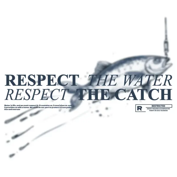 Fish being hunted by a bait with fishing phrase design