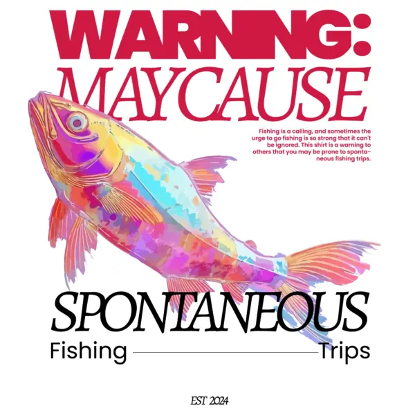 Fish holographic color with fishing phrase design