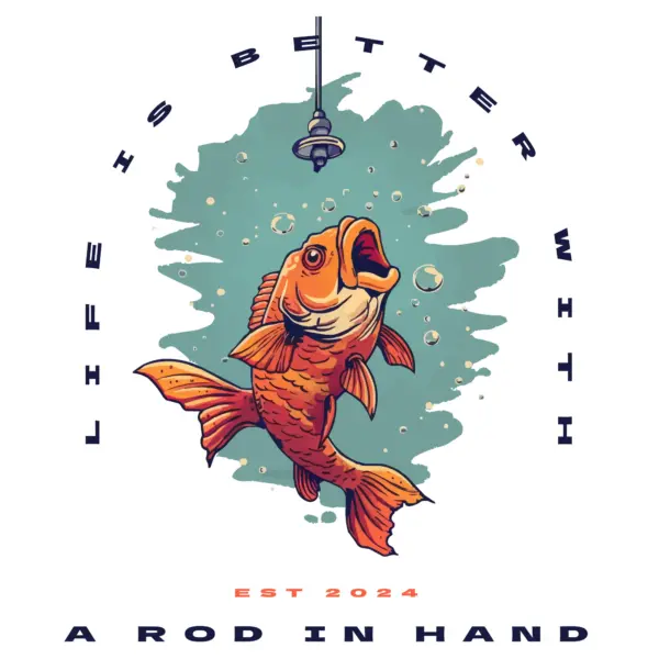 Fish trying to catch a hook design