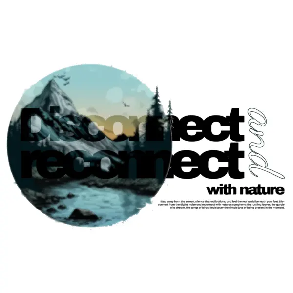 Forest photo with sunrise in the background and a quote design