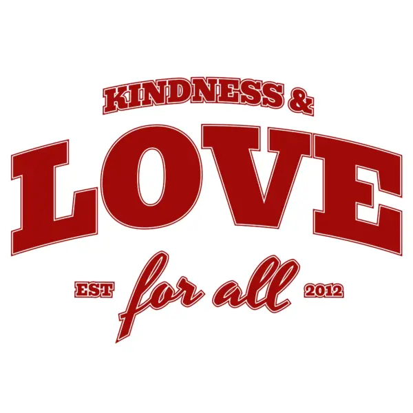 Love phrase in a university style design