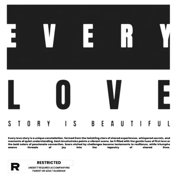 Love you in black sans serif font design