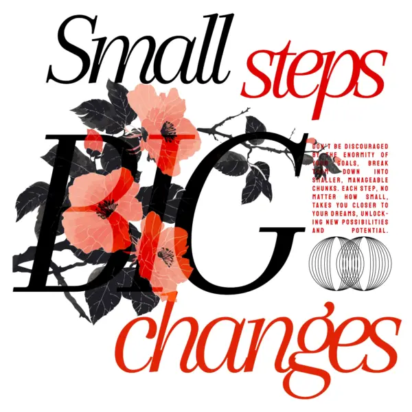 Motivational flowers decoration design