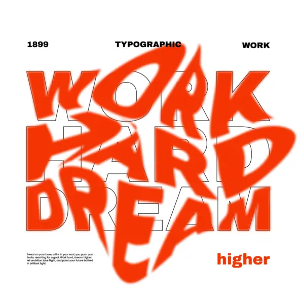 Motivational phrase in orange color distorted and blurred design
