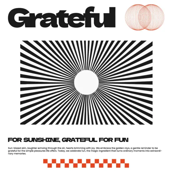 Motivational phrase with a sun in black and white with optical illusion design