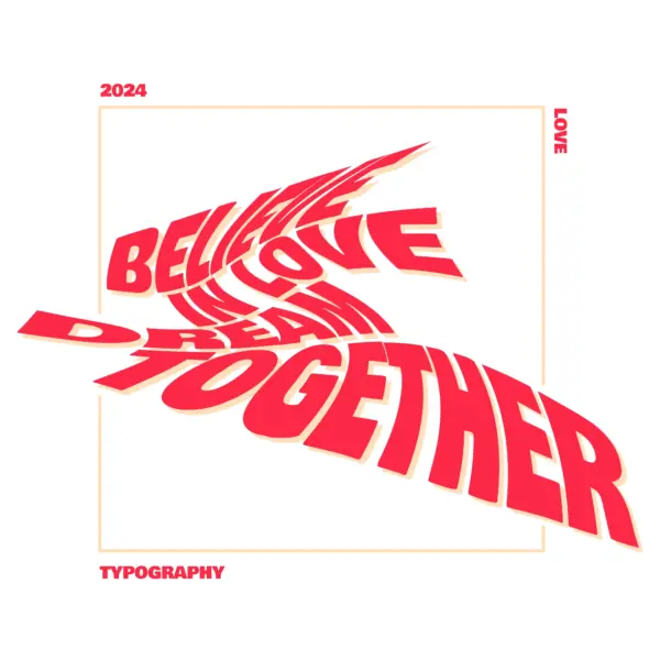 Phrase in cylinder in 3D in black and white design