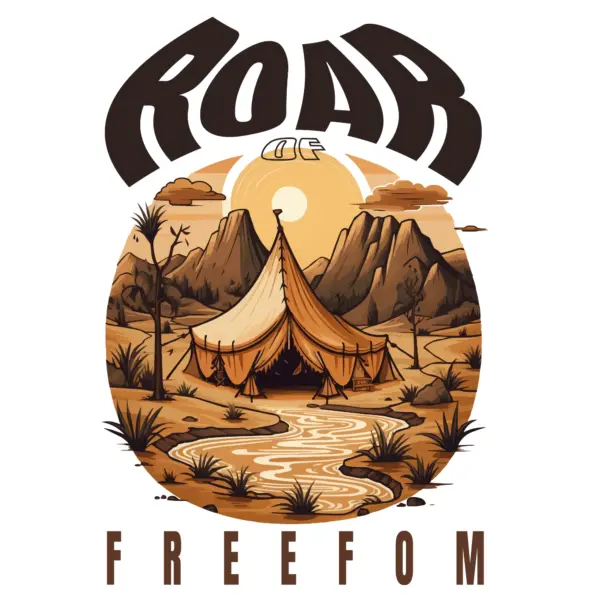 Tent in the desert surrounded design