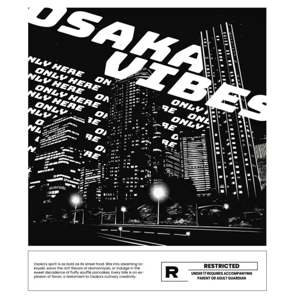 Tokyo city at night with lights on in black and white design