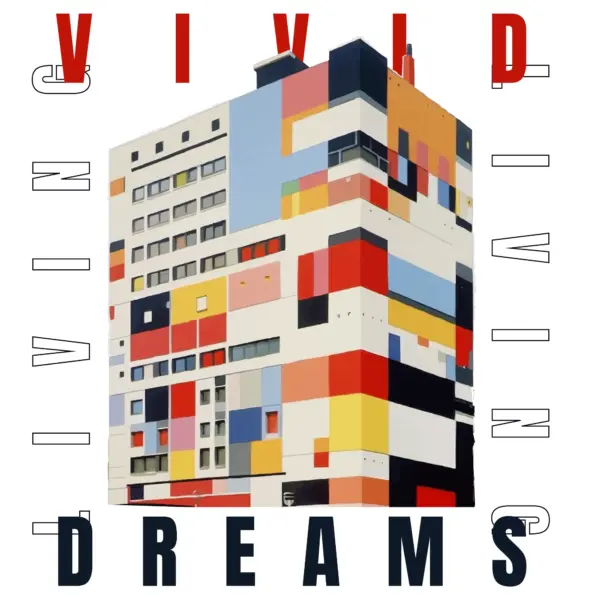 The big building with a variety of colors and a dreamy phrase design