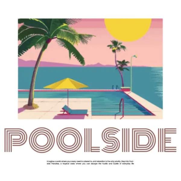 Beach and pool in an eighties setting design