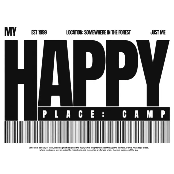 Camping in black and white design