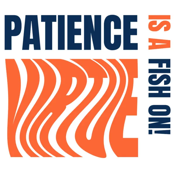 Fishing blue orange distorted design