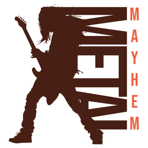 Guitarist metal silhouette design