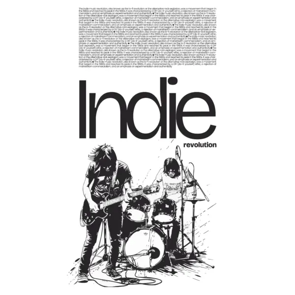 Indie music band playing in black and white design
