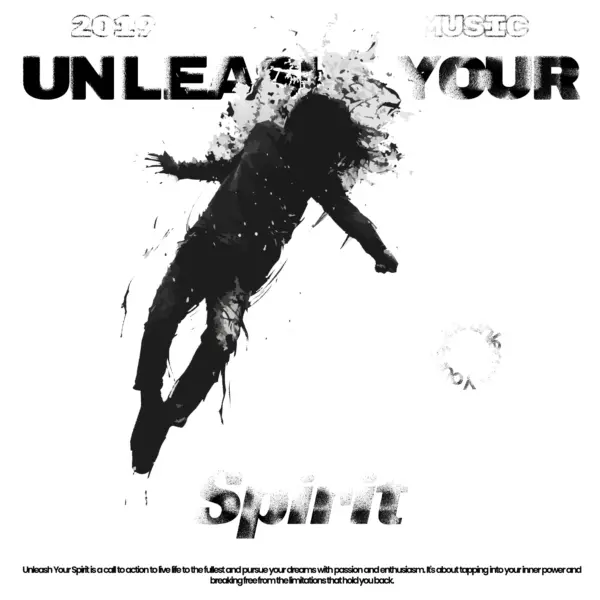 Lost soul in music in black color design