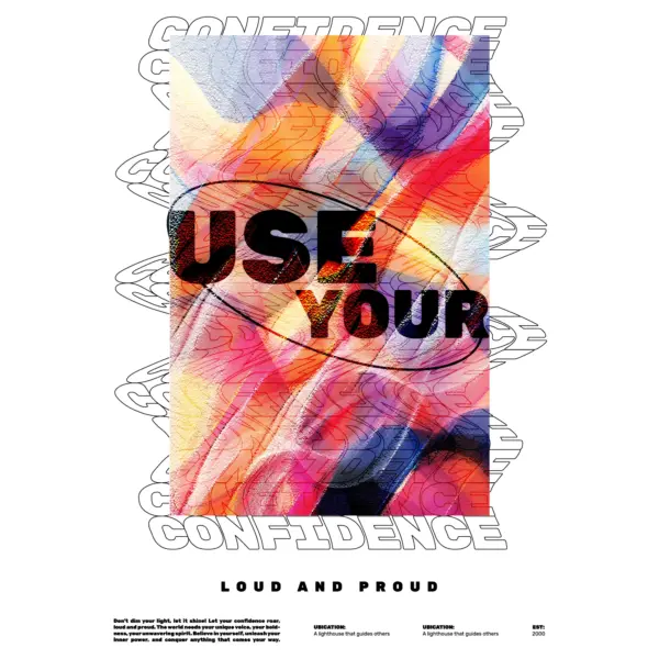 Motivational phrase with holographic background design