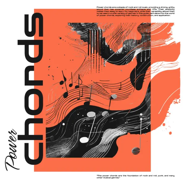 Music notes decorated in an orange background with music phrase design