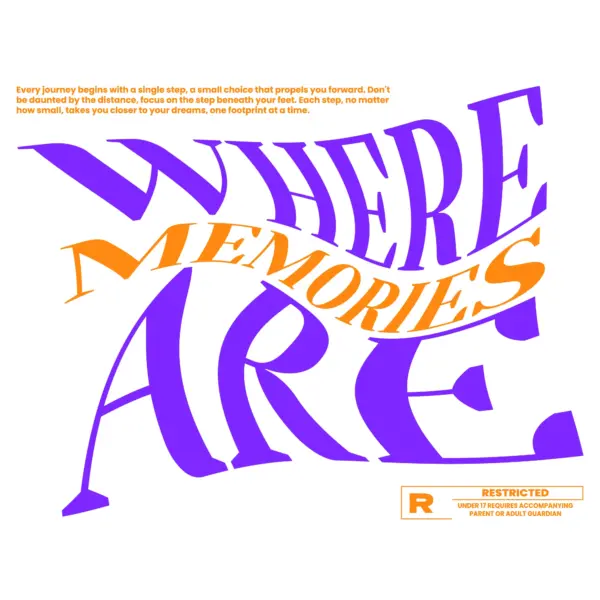 Purple and yellow motivational phrase with flag effect design