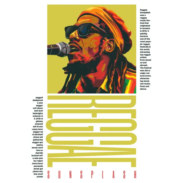 Reggae singer singing with dreads and glasses design