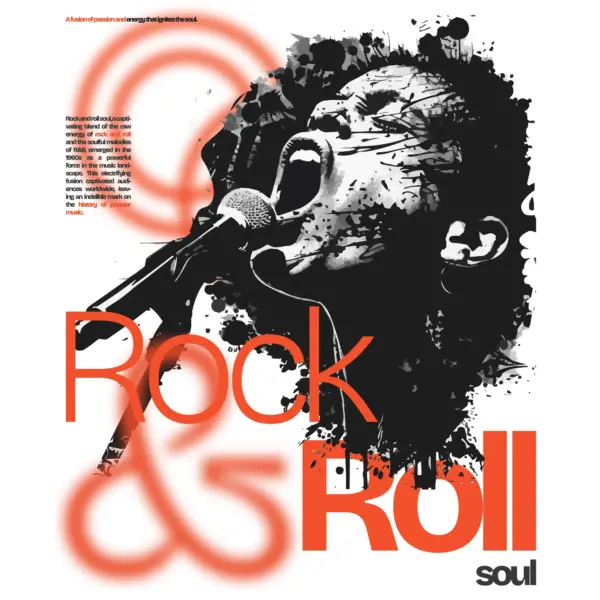 Rock and roll singer singing into the microphone design