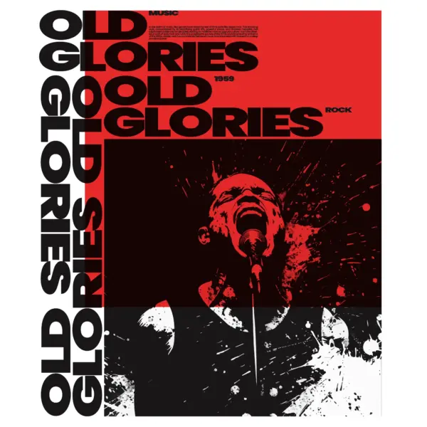 Rock singer with music lyrics design