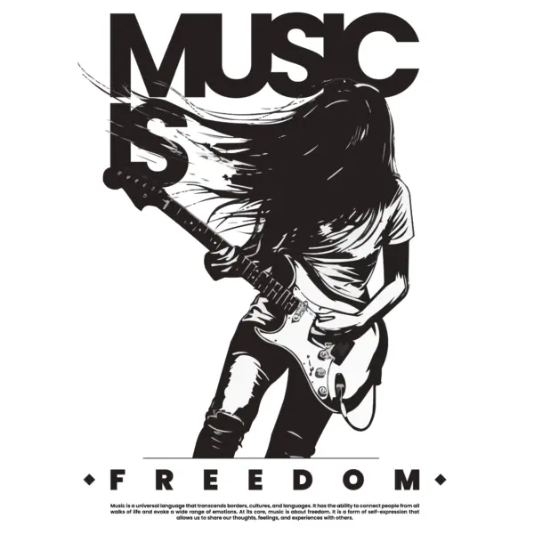 Rocker playing an electric guitar design