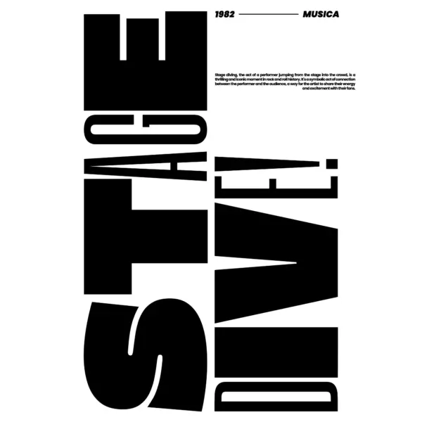 Vertical music phrase with black color design