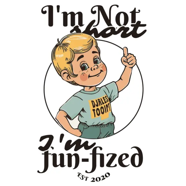 Vintage style child with serif and handwritten phrase design