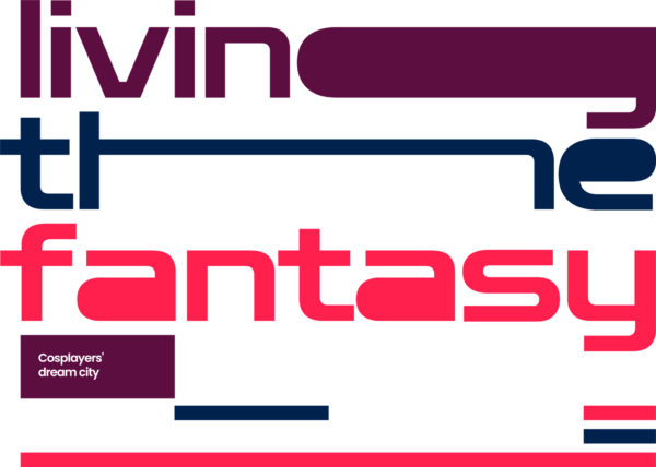 Anime phrase with variable font in red tones design