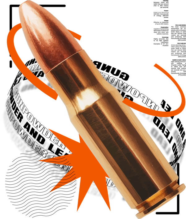 Bullet with 3d effect elements design
