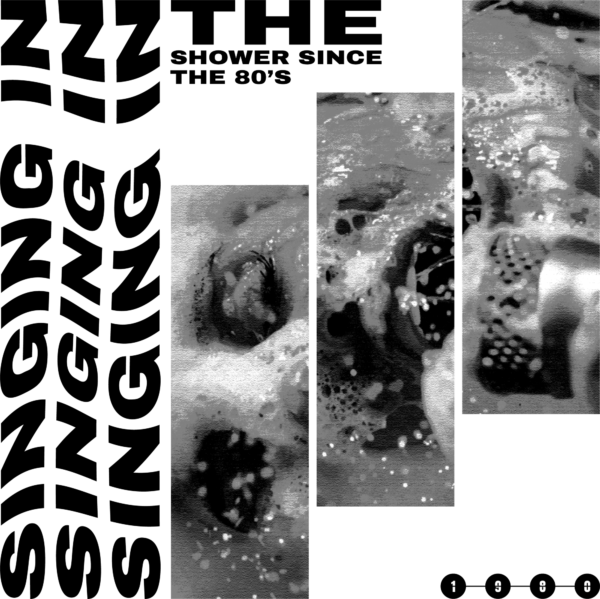 Girl singing with a microphone while showering design