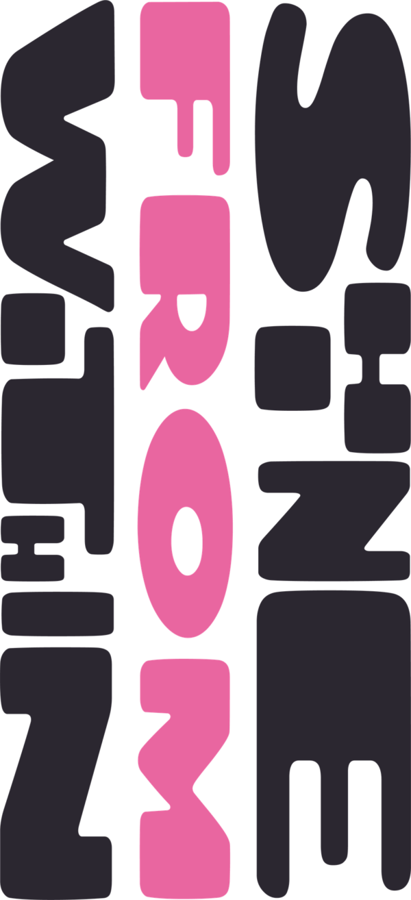 Girly phrase with variable fonts in vertical design