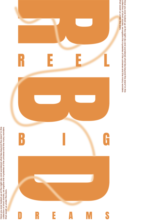 Phrase about dreams in vertical and in yellow color design