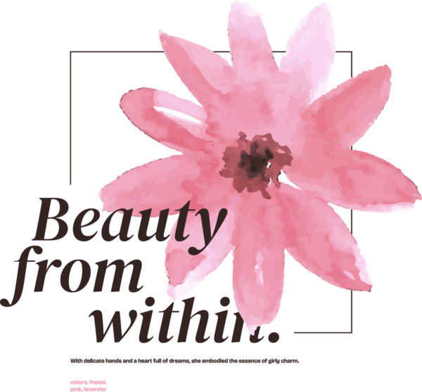 Pink orchid painted in oil with a girly phrase design