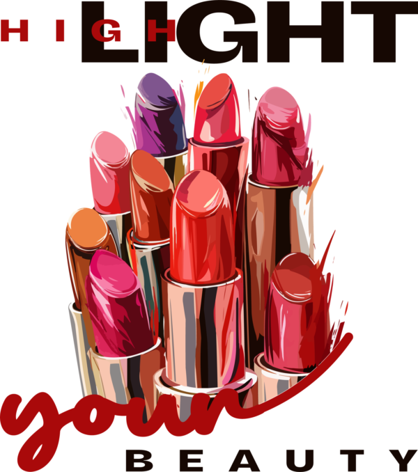 Red lipsticks decorated with a phrase for women design
