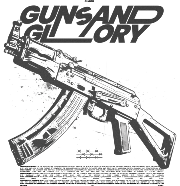 Semiautomatic rifle with glory phrase about weapons design