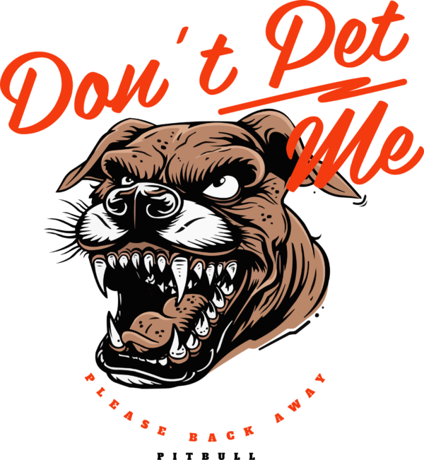 Aggressive pitbull showing its teeth in cartoon style design